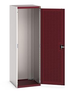40019096.** cubio cupboard with louvre doors. WxDxH: 650x650x2000mm. RAL 7035/5010 or selected